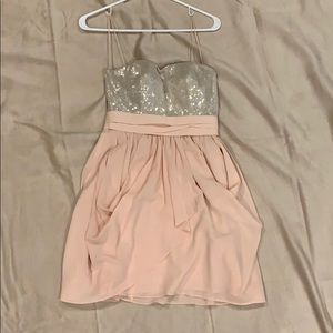 Aqua light pink & sequin dress